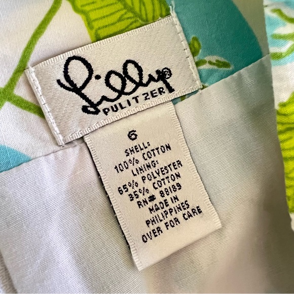 Lilly Pulitzer White Label Citron Lemon Skirt Yellow and Blue Fruit Size 6 - Picture 6 of 10